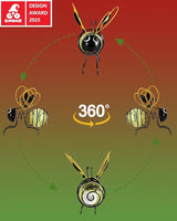 Lighted Outdoor Display - Solar Powered Hanging Bee Decor with Bouncy Springs - Outdoor Hanging Solar Lights for Garden Decor, Yard, Patio, Porch (Yellow)