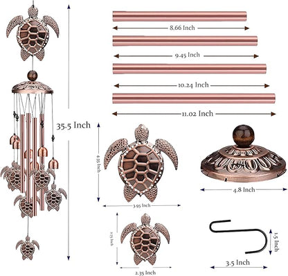 Wind Chimes for Outside- Turtle，Turtle Gifts for Women Men，Metal Wind Chimes Memorial Turtle for Outside/Indoors, Lawn, Patio, Home, Porch, Yard Decor, Garden Decorations