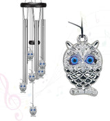 Virekm Windchimes Outdoors Clearance, Door Chime Wind Chimes for Outside Sympathy Wind Chimes for Patio Decoration, Garden Decor. Zen Garden Decor(Blue Evil Eye Owl)