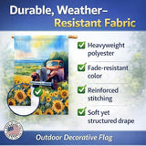 Caroline's Treasures Kansas Sunflowers in Watercolor House Flag Large Porch Sleeve Pole Decorative Outside Yard Banner Artwork Wall Hanging, Polyester, House Size, Multicolor