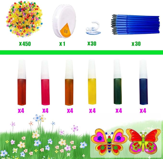 30 Sets Suncatcher Kit Butterfly Suncatchers Window Art Paint Sun Catcher DIY Craft Kits Butterfly Suncatcher Kit for Outdoor Spring Summer Decoration Home Activity Art Project Birthday Party Favors
