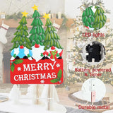 Afirst Christmas Yard Stakes Light Up Yard Decorations with LED Gnomes Santa Trees Metal Lighted Stakes Merry Christmas Sign Outdoor Garden Stake Lawn Pathway Outdoor Decoration