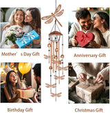Large Aluminium Wind Chimes 33" Outdoor Deep Tone Memorial Wind Chimes with Dragonfly Wind Catcher, Sympathy for Loss of Loved Mom Father,Metal Wind Chime for Garden Patio Balcony Home Decor