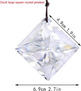 50mm Hanging Faceted Crystals Suncatcher Ornament Window Prisms Rainbow Maker Chandelier Crystal Pendant(Square)