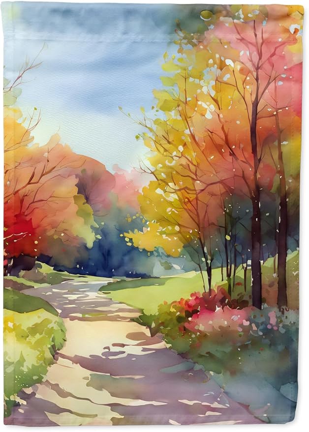 Caroline's Treasures North Carolina Dogwoods in Watercolor House Flag Large Porch Sleeve Pole Decorative Outside Yard Banner Artwork Wall Hanging, Polyester, House Size, Multicolor