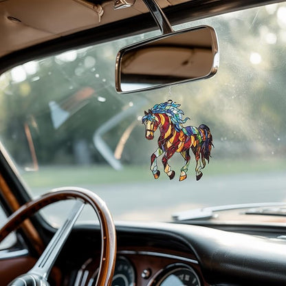 Horse Spiritual Acrylic Suncatcher, Boho Suncatchers for Window Hanging Ornament, Stained Glass Effect Indoor Outdoor Garden Decor for Nature Lover, Gifts for Mother's Day, Mom, Grandma, Wife, Women