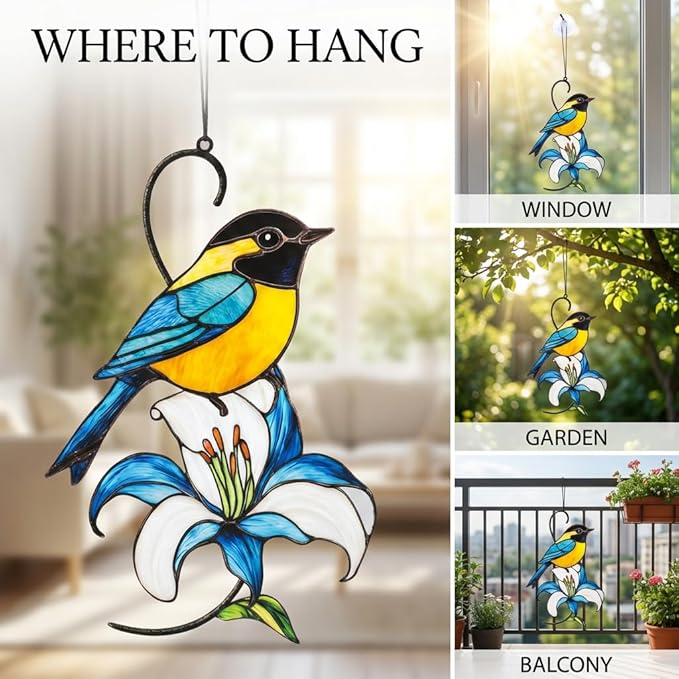 Hummingbird Gifts for Women, Hummingbird Sun Catcher for Window Hanging, Mothers Day for Mom Grandma Bird Lovers, Spring Suncatcher Garden Decor for Indoor Outdoor Windows (7)