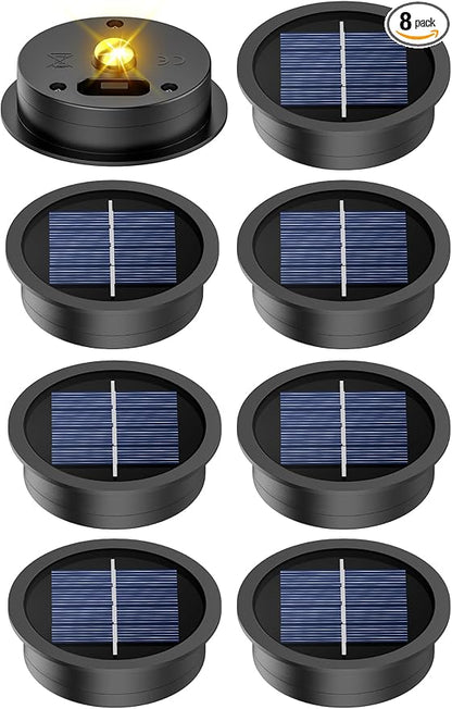 8 Pack Solar Light Replacement Tops(2.76 Inch Top, 2.36 Inch Bottom), Waterproof Replacement Solar Lantern Parts for Outdoor Hanging Lanterns DIY Table Lights Garden Patio Decor