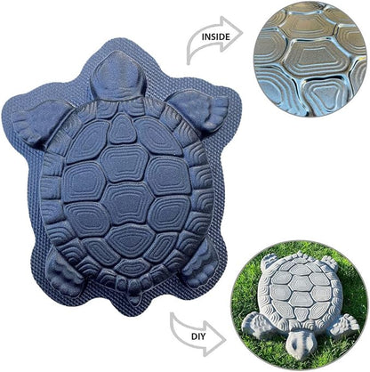AUTUMN Turtle Stepping Stone Mold - Concrete Cement Mold for DIY Walkway Stepping Stones - Turtle Statue for Garden Decor