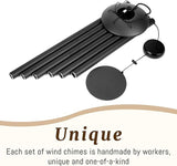 Wind Chimes for Outside with Classic Sound, Coolest Aluminium Metal Windchimes Outdoors with Pine Wood Striker, Unique Gift for Mom, Garden Decoration(28" Black)