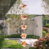 Jiawu Rain Chain, Rainwater Catcher & Diverter for Gutters, 1m / 3.28ft Pure Copper Flower Shape Decorative Rain Catcher Chain for Outside Garden Yard Temple, Replacement Downspout (Flower Shaped)