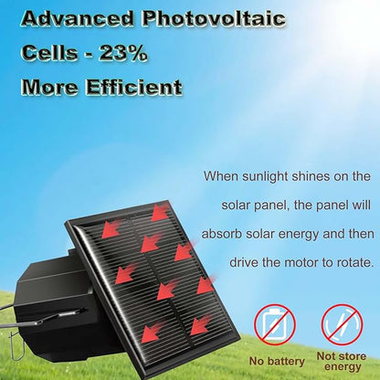 Solar Powered Wind Spinner Motor, Mobile Rotating Motor, Small Automatic Turner for Wind Chimes, Hanging Garden Spinners, Hanging Display Art Ornaments for Outdoor