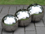 Nerien Gazing Ball, 6 Inch Stainless Steel Garden Mirror Globe, Polished Ornament Sphere, Hollow Floating Reflective Hemisphere, for Home Outdoor Pond Housewarming Swimming Pool Decoration, Silver