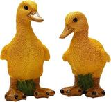 Cute Statues Garden Mini Yellow Duck Figurine Vivid Miniature Fairy Figurines Resin Backyard Decor(A)