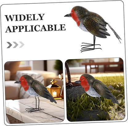 GANAZONO Small Metal Bird Statue Garden Iron Figurine for Outdoor Decor Sculpture for Patio and Rustic Home Decoration