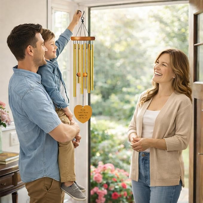 Vexillum 26 Inch Heartfelt Wind Chimes Gift for Mom – Warm Message to Express Love, Relaxing Tones, Long-Lasting Quality, Beautiful Home Decor for Mother’s Day Mom's Birthday or Christmas