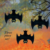 Outdoor Metal Bats, Halloween Decoration, Glow-in-The-Dark Hanging Bats, Silhouette Pendant Outdoors, Halloween Decorative Animals, Set of 3