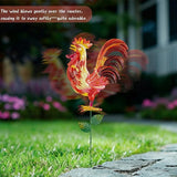 Metal Garden Stakes Outdoor Decor, 18 inch Garden Yard Art, Weather Proof Rooster Stakes for Yard Lawn Porch Pathway Patio Plant Pot Decorations, 4 Pack (Rooster-a-Head)