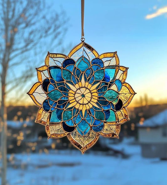 Abstract Flower Window Hanging Suncatcher Faux Stained Hummingbirds and Flowers for Women Elegant Home Wall Decor Suncatchers Indoor Window Suncatchers Windows