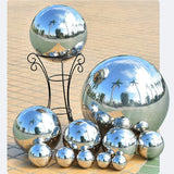 7pcs 4x2.5in/2x3in/1x3.9in Diameter Gazing Ball,Silver Stainless Steel Polished Reflective Smooth Garden Sphere Globe Mirror,Colorful and Shiny Addition to Any Garden or Home