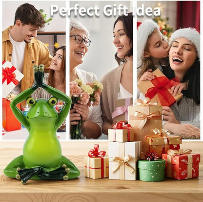 Garden Frog Statues – Funny Outdoor Figurines for Yard, Patio, Lawn, Indoor Decor – Cute Animal Ornaments & Plant Hangers – Birthday for Women (1 Pack - Lotus Pose Frog)