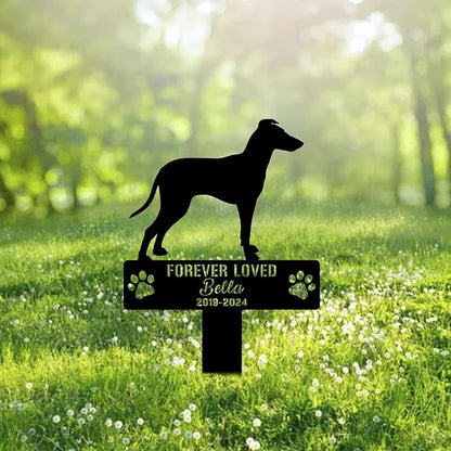 Custom Manchester Terrier Dog Metal Memorial Garden Stake Personalized Pet Grave Marker Name Sign Remembrance Stake Decor Sympathy Dog Loss,Outdoor Statues for Yard Garden Lawn Patio Pathway Grave.