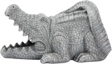 Elenon Crocodile Decorative Gutter Downspout Extension Statue, Gutter Guardian Rain Downspout Extender, Garden Splash Block Outdoor Sculpture for 3" × 4" Down Spouts Decor