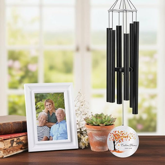 Personalized 30" Memorial Wind Chimes for Outside, Bereavement Gift in Remembrance of a Loved One, Sympathy Gift for Loss of Mother Father Husband, Garden Patio Decor