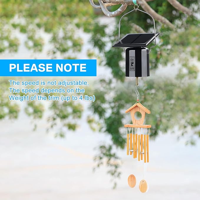 Reginary 2 Pcs Solar Powered Wind Spinner Motor Small Solar Energy Hanging Rotating Motor Revolving Wind Chime Spinner Motor for Wind Chime Sun Catchers Display Patio Garden Lawn Outdoor Decoration