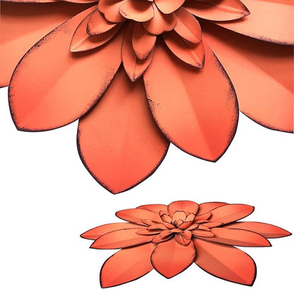 Pink Metal Flower Wall Art Decor, 11“ Rustic Modern Floral Sculpture, Distressed Hanging Home Decoration Accent Artworks for Indoor Bedroom Living Room Office Outdoor Garden Patio