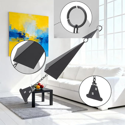 Outdoor Wind Chimes with Buoy Bell & Compass Three-Tone Triangle Wind Bells for Garden,Patio or Porch Decor,Weather-Resistant Iron Windbell Decorations