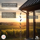 Metal Bird Rain Chain for Gutters, 10.2 Ft Rust-Resistant Outdoor Rain Catcher with Hanging Gutter Adapter, Perfect for Heavy Rain, Indoor/Outdoor Decoration, Dark Bronze Finish