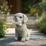 Solar Dog Statue with Glowing Bone Light, Outdoor Puppy Figurine for Garden Yard Decor, Gift for Dog Lovers, Mom, Grandma, Perfect for Birthday, Housewarming, Pet Memorial