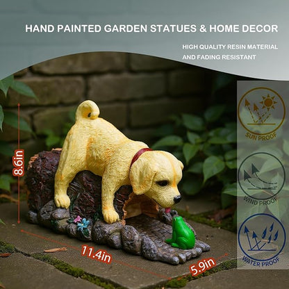 Elenon Dog Decorative Gutter Downspout Extension Statue, Gutter Guardian Rain Downspout Splash Block Outdoor, Garden Rain Downspout Extender for 3" × 4" Downspouts Decor