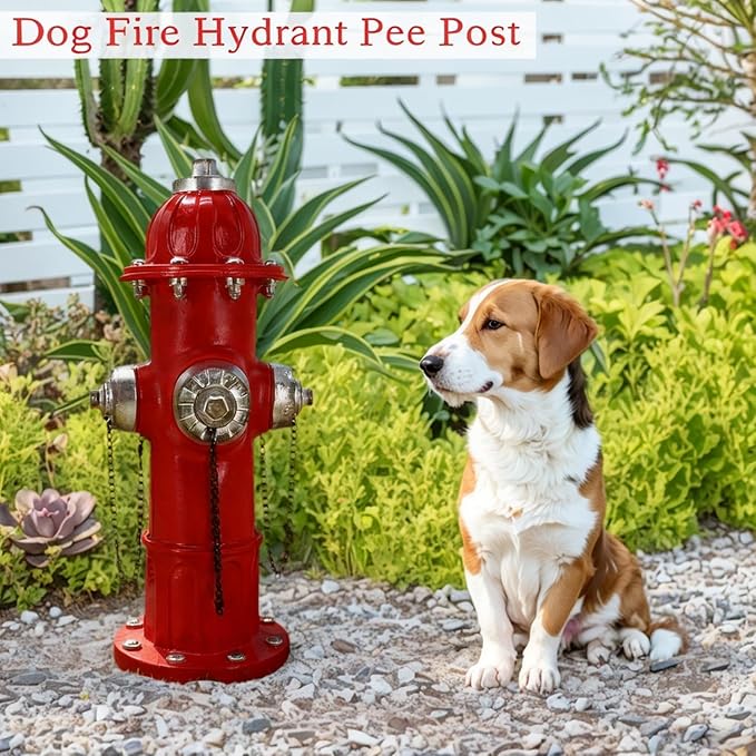 Fire Hydrant for Dogs to Pee On Outdoor Resin Dog Pee Post Yard Decor Funny Fake Fire Hydrant Dog Training Statue for Garden Patio Lawn Ornament Backyard Decoration for Puppies