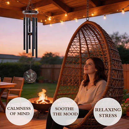 Butterfly Wind Chimes for Outside - Vintage Deep Tone Windchimes Indoor Outdoor Patio Garden Yard Porch Balcony Hanging Decoration Memorial Birthday Gifts for Women Mom Grandma Wife
