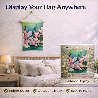 Caroline's Treasures Louisiana Magnolias in Watercolor Garden Flag Mailbox Flag Decorative Yard Flag Banner Outside Patio Artwork Yard Flower Beds, Garden Size, Multicolor