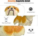 Adorable Standing English Bulldog Puppy Garden Statue, Cute Decorative Resin Figurine for Backyard, Porch, Lawn, Patio for Dog Lovers
