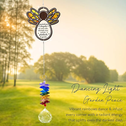2 Layered Ornament Suncatcher - Guardian Angel Ornament - Unique Keepsake - Sympathy Presents - Rainbow Remembrance - Mother's Day Father's Day Birthday Gifts for Women, Men