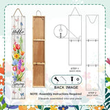 Hello Spring Porch Sign Tulip Butterflies Welcome Sign Rustic Vertical Standing Sign For Front Porch Decor Farmhouse Hanging Wall Sign for Patio Yard Party Indoor Outdoor Decoration 47.2"H