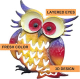 Pack of 2 Metal Fresh Color Owl Garden Statues Silhouette Owl Stakes Decorative Outdoor Statues Animal Sculptures for Yard Décor and Lawn Ornaments, MX202303-1