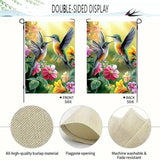 House Flags for Outside 28 x 40 Double Sided, Burlap Large Spring Summer Garden Flag Hummingbird Flowers Outdoor Flags Seasonal Farmhouse Yard Patio Porch Décor