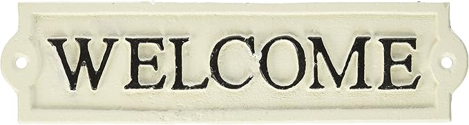 Abbott Collection Antique White Welcome Sign