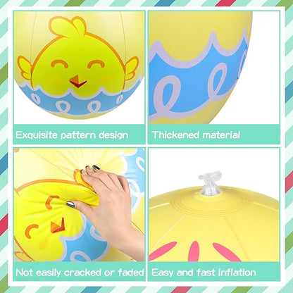 4 Packs 24 Inch Inflatable Easter Eggs Outdoor PVC Inflatable Hanging Eggs Blow Up Easter Egg for Egg Hunts Yard Garden Outdoor Decoration