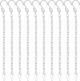 YINGFENG 10 Pack 9.5 Inch Silver Hanging Chains for Hanging Bird Feeders, Bird Houses, Planters, Baskets, Birdbaths, Lanterns, Wind Chimes, Billboards, Signs and Ornaments