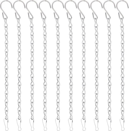 YINGFENG 10 Pack 9.5 Inch Silver Hanging Chains for Hanging Bird Feeders, Bird Houses, Planters, Baskets, Birdbaths, Lanterns, Wind Chimes, Billboards, Signs and Ornaments