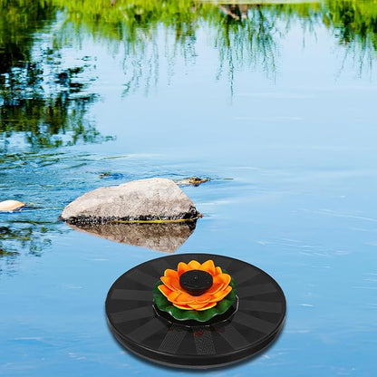 Solar Powered Lotus Floating Fountain 16cm with Water Lily for Garden Pond Bird Bath Outdoor Solar Fountain Pool Décor