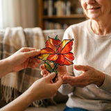 Red Gladiolus Flower Handmade Resin Suncatchers, Artisan Sun Catcher, Stained Glass Effect, Flower Suncatchers for Window Hanging, Garden Decor, Gift for Mother's Day Mom Women Grandma Wife