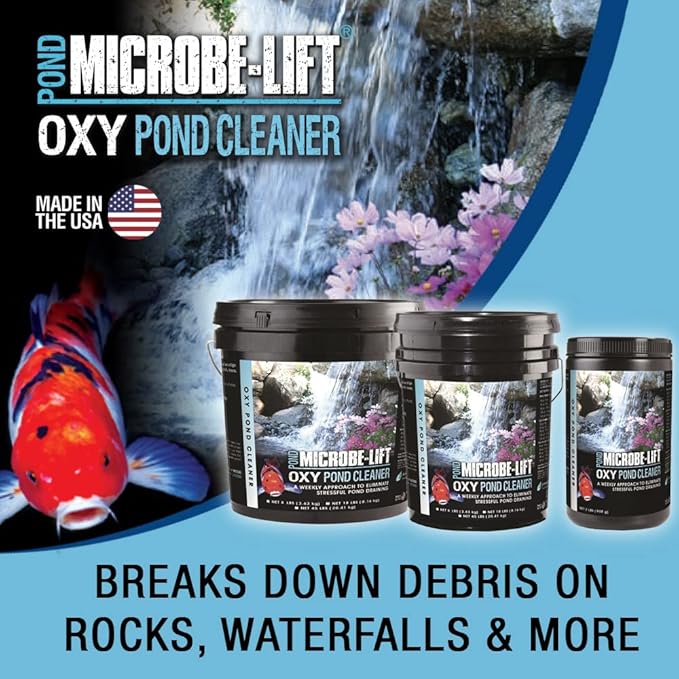 MICROBE-LIFT OPCXL Oxy Pond Cleaner Treatment for Ponds, Fountains, and Water Gardens, Deep Cleans Light to Heavy Debris on Rocks, Waterfalls, and Planters, 45 Pounds
