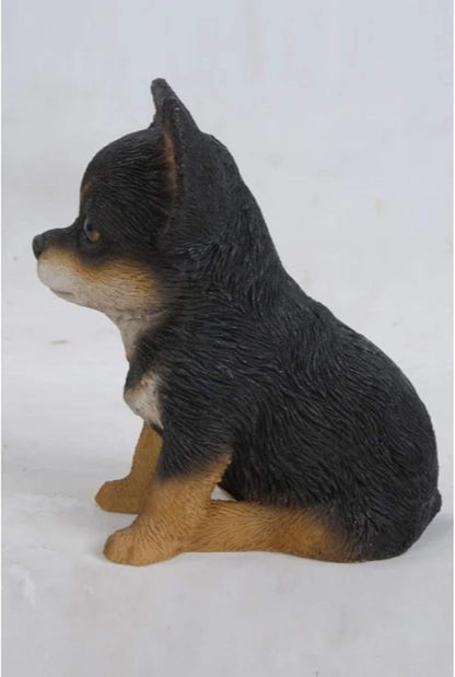 HI-LINE Sitting Chihuahua Puppy Outdoor Garden Statue - 6.5"